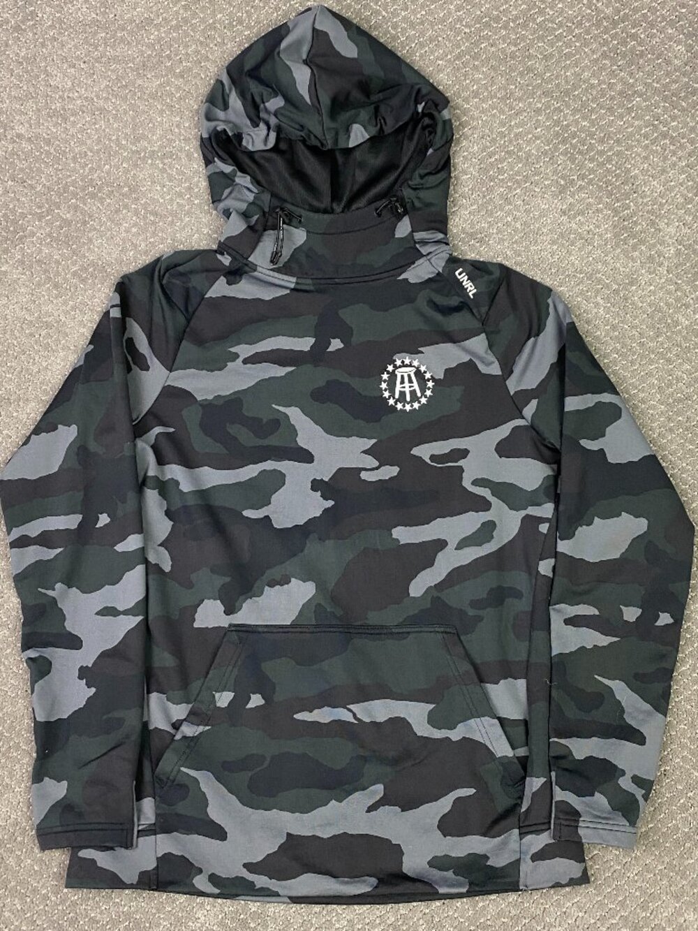 UNRL x Barstool Sports Camo Hoodie Hooded Sweatshirt Mens Small Gray golf